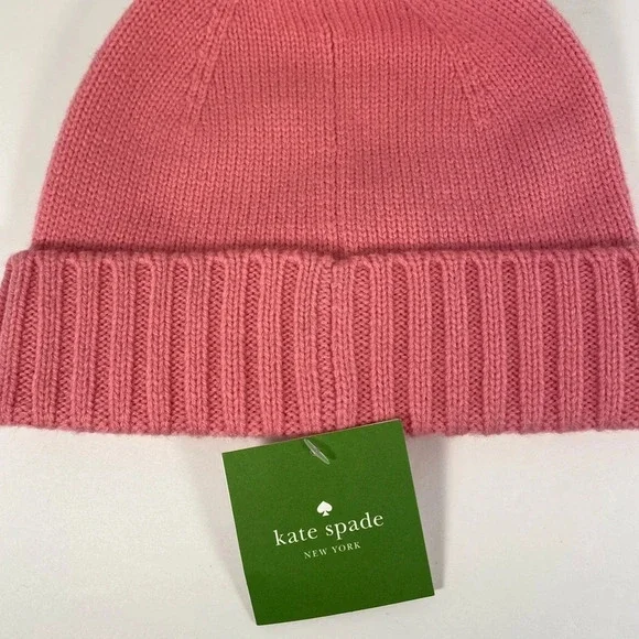 Kate Spade New York Pink & Black Pom Pom Beanie - Picture 8 of 8